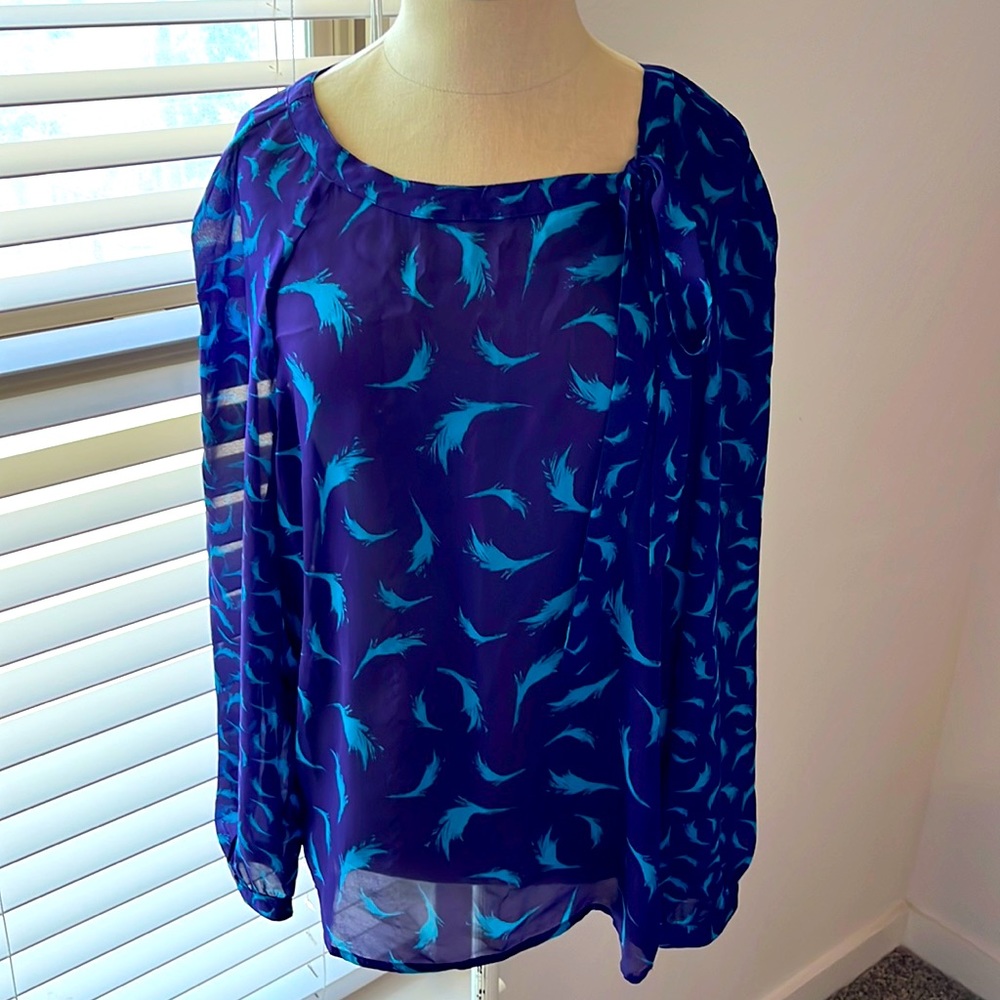 LOFT purple and blue blouse